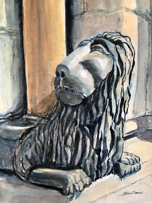 URLEE O'DONNELL, Fifth Century Stone Lion Sculpture